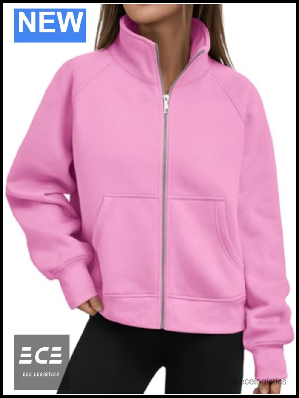 Zip Up Cropped Hoodie Mock Neck Fleece Sweatshirt Y2K Casual Layer